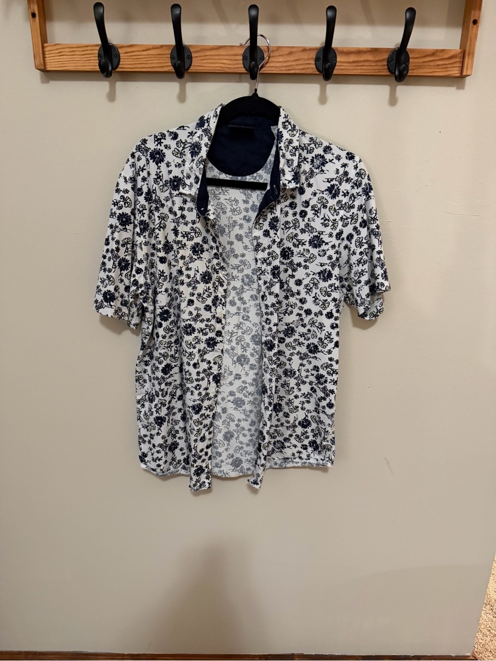 🌸 JEFF Men’s Floral Button-Down Shirt | Size L